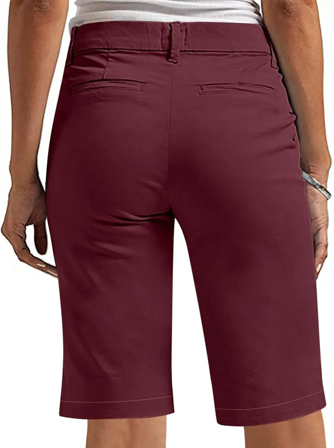 Bermuda Shorts for Women Summer Knee Length Lightweight Quick Dry Short Casual Hiking Straight Leg Pull On Short