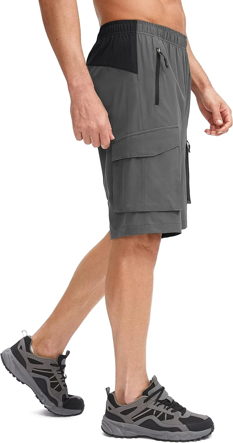 Bikewa Men's Mountain Bike Shorts 3D Padded Loose-fit Biking Riding Cycling Bicycle Biker Shorts Zipper Pockets
