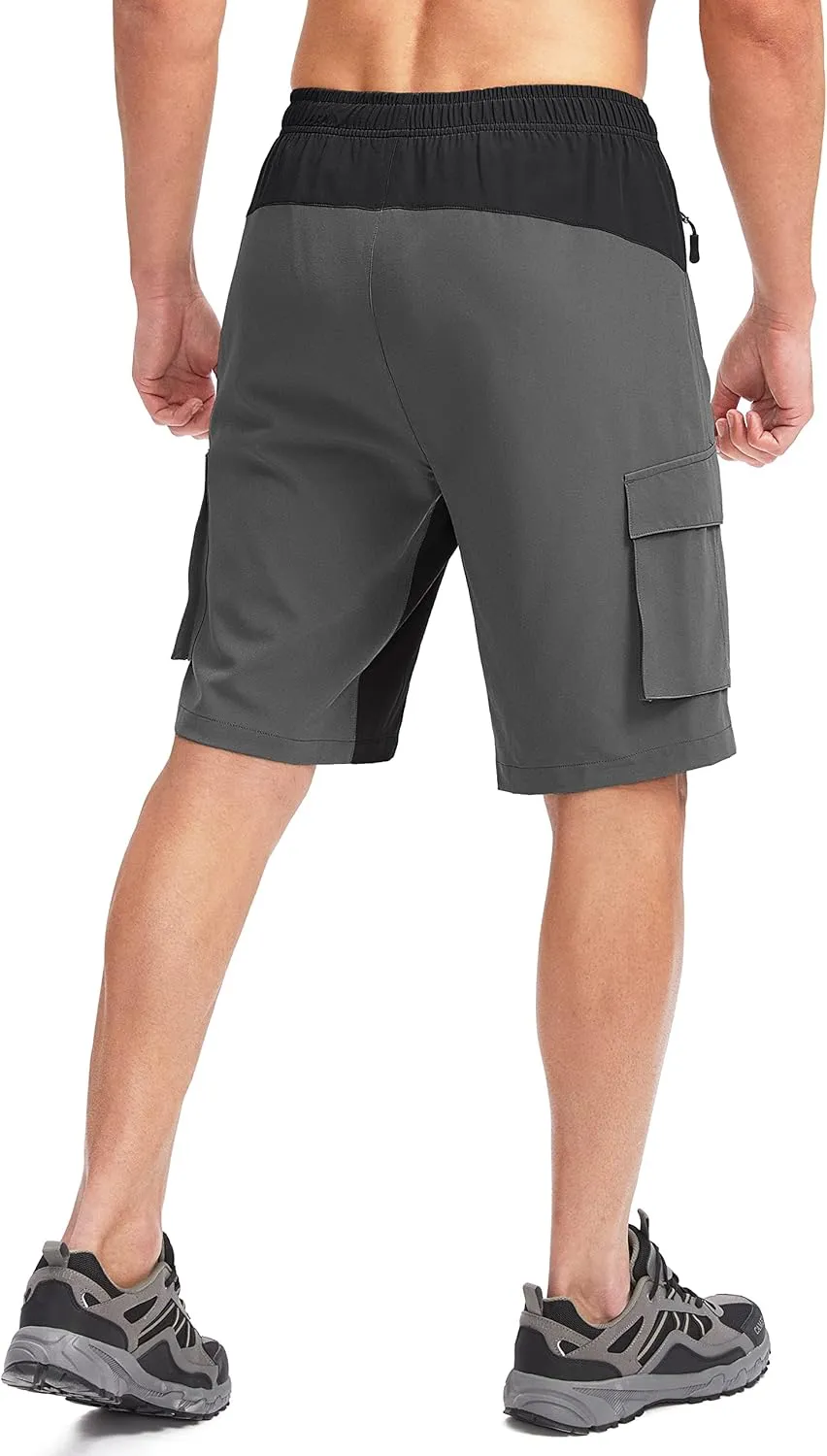 Bikewa Men's Mountain Bike Shorts 3D Padded Loose-fit Biking Riding Cycling Bicycle Biker Shorts Zipper Pockets