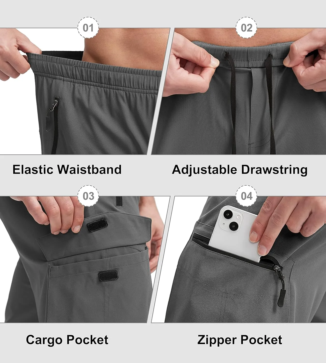 Bikewa Men's Mountain Bike Shorts 3D Padded Loose-fit Biking Riding Cycling Bicycle Biker Shorts Zipper Pockets
