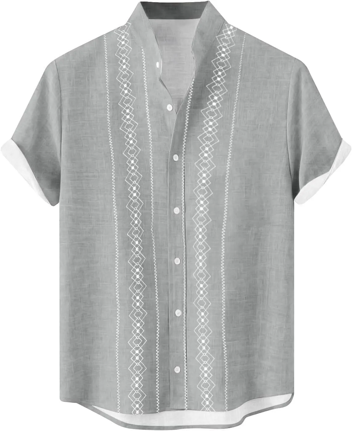 CRNTCEM Mens Button Down Boho Beach Shirts Cotton Linen Tropical Holiday Shirts Short Sleeve Floral Striped Casual Shirt