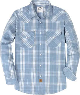 Dubinik Flannel Shirt for Men Western Cowboy Pearl Snap Shirts for Men Long Sleeve Vintage Buttons Down Plaid Shirt