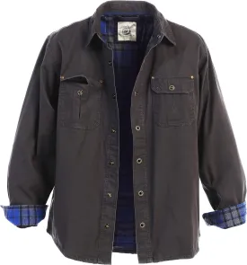 Gioberti Men's 100% Cotton Brushed and Soft Twill Shirt Jacket with Flannel Lining