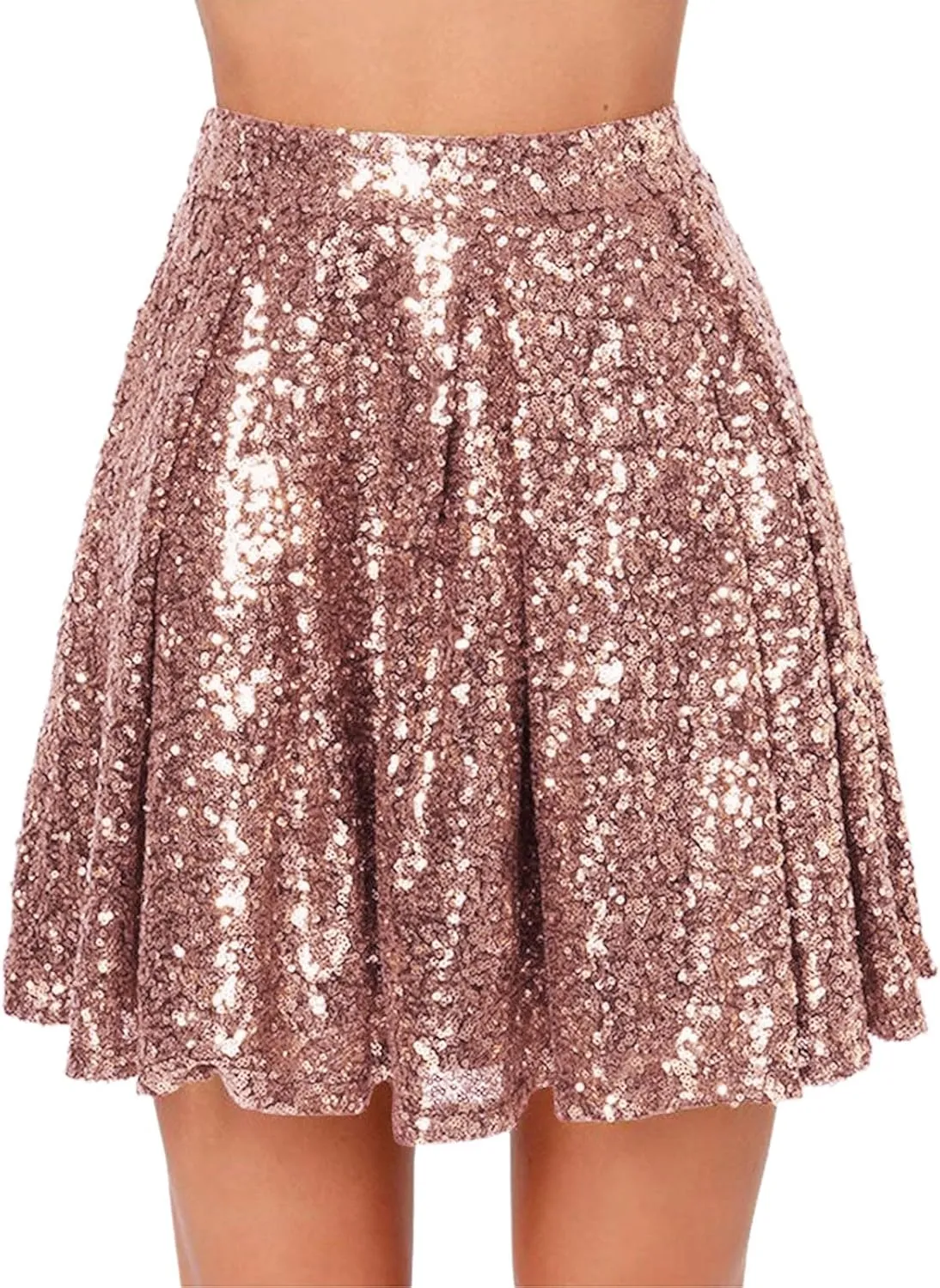 Golf Skirts Pleated Ruffle Glitter Lightweight A Line High Rise Sparkle Sequin Flare Folkloric Holiday Carnival