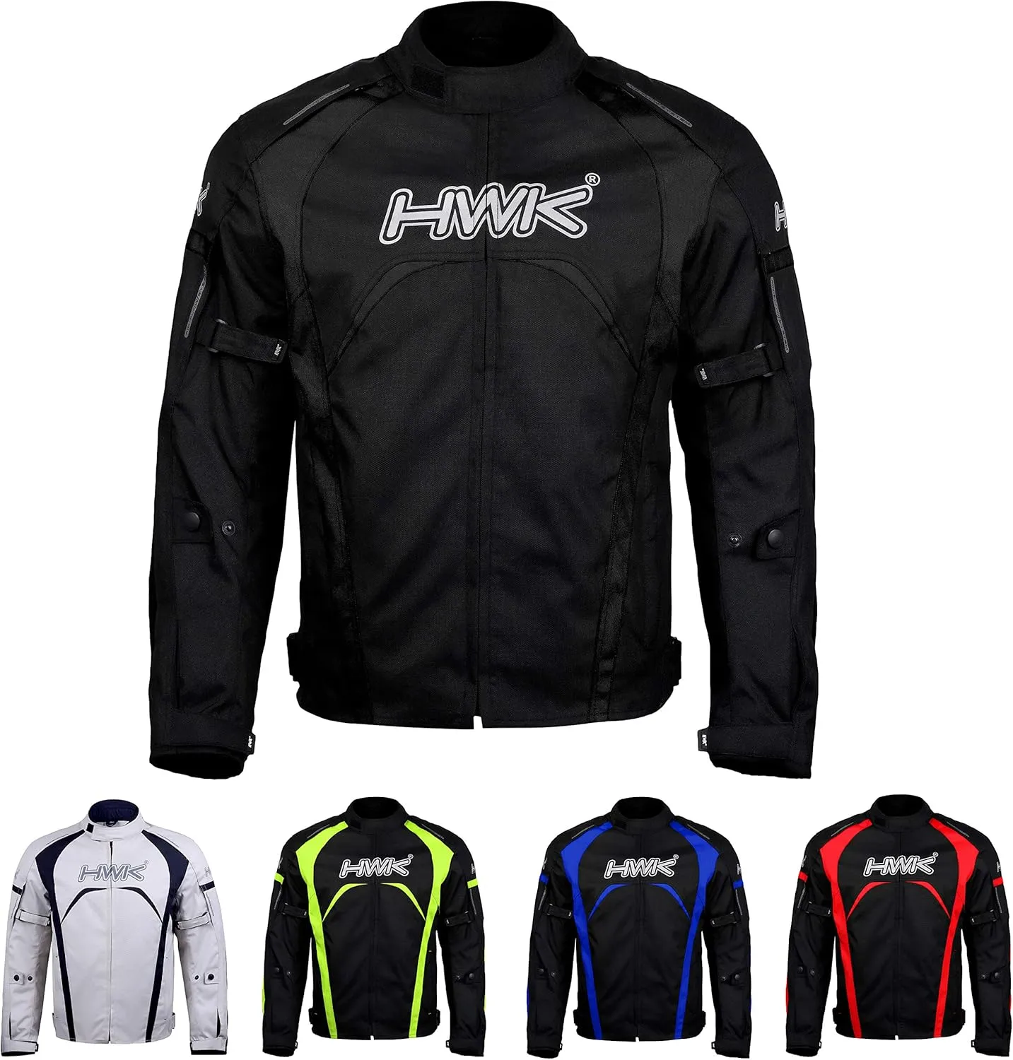 HWK Motorcycle Jacket Men's Riding Textile Racing Motorbike Hi-Vis Biker CE Armored Water Resistant Jackets