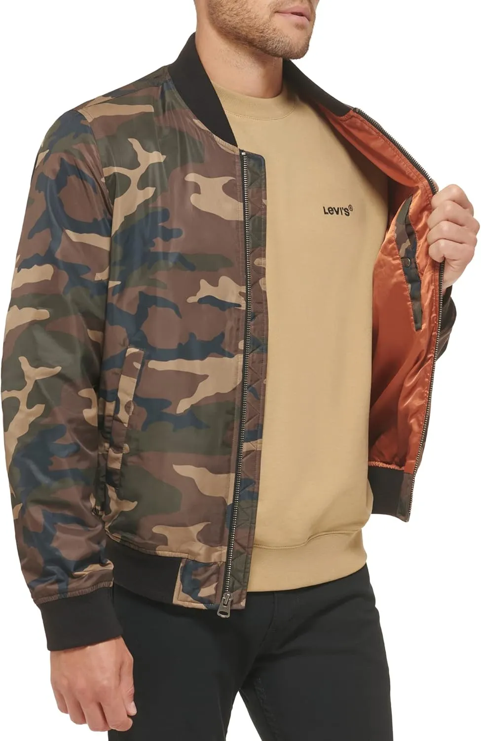 Levi's Men's Flight Satin Unfilled MA-1 Bomber Jacket