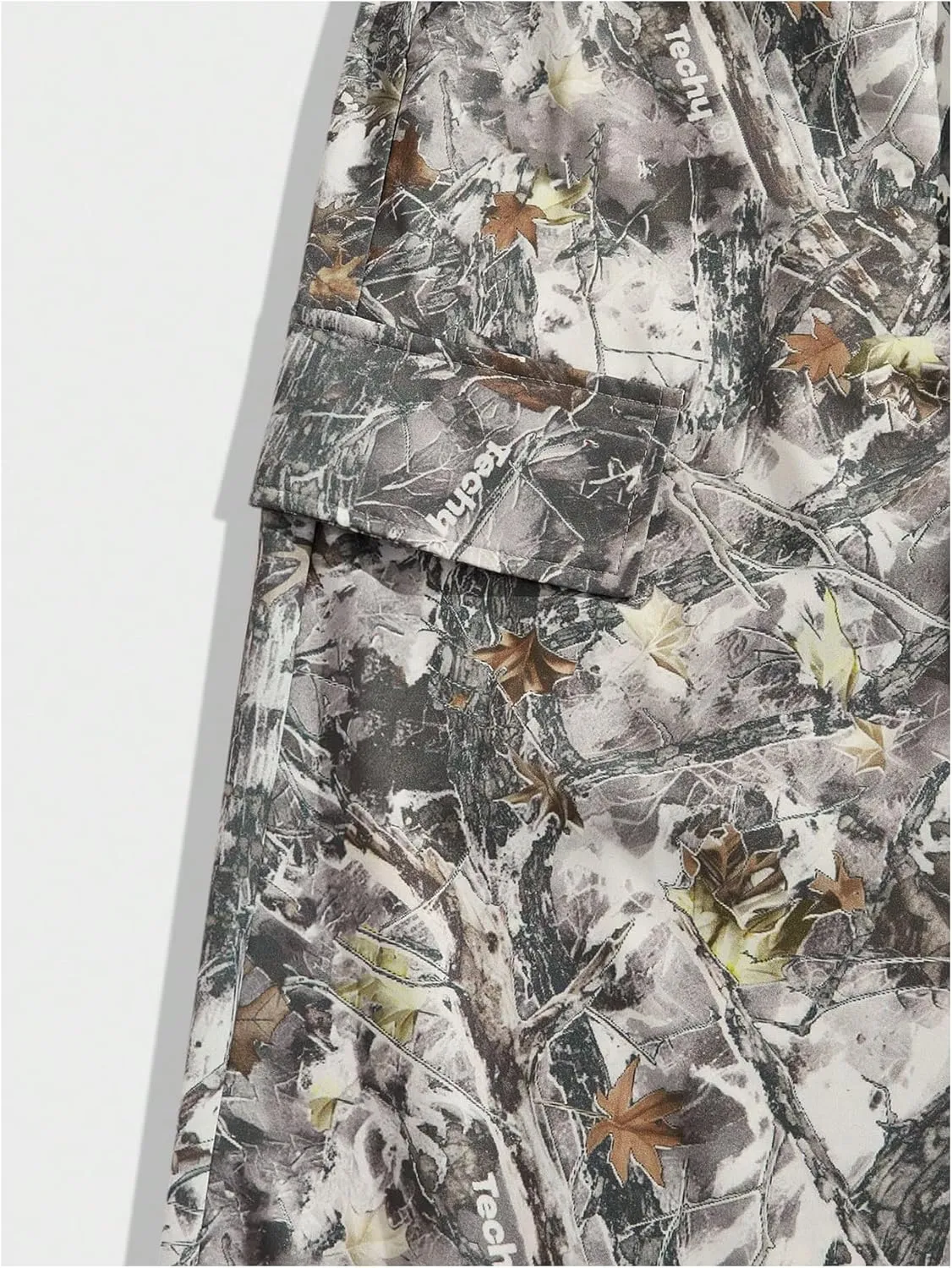 Men's Camo Print Straight Leg Pants Elastic Waist Loose Casual Trousers Streetwear