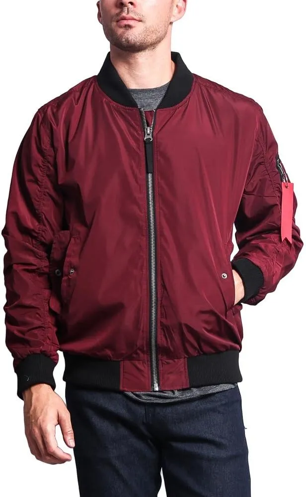Men's Contrast Lightweight Bomber Flight Jacket
