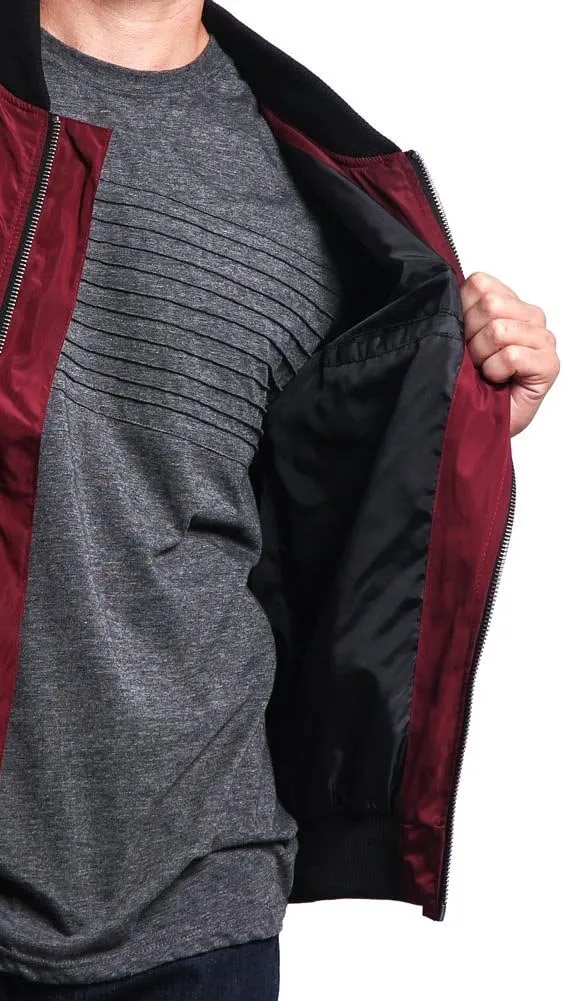 Men's Contrast Lightweight Bomber Flight Jacket