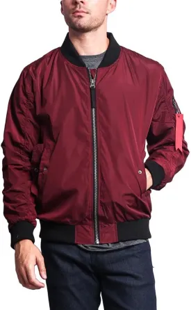 Men's Contrast Lightweight Bomber Flight Jacket