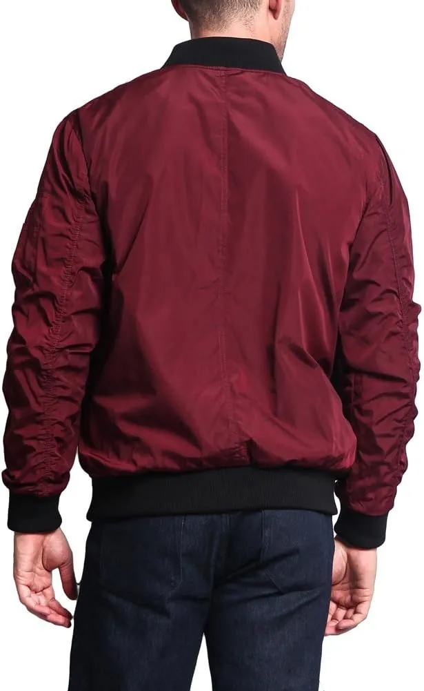Men's Contrast Lightweight Bomber Flight Jacket