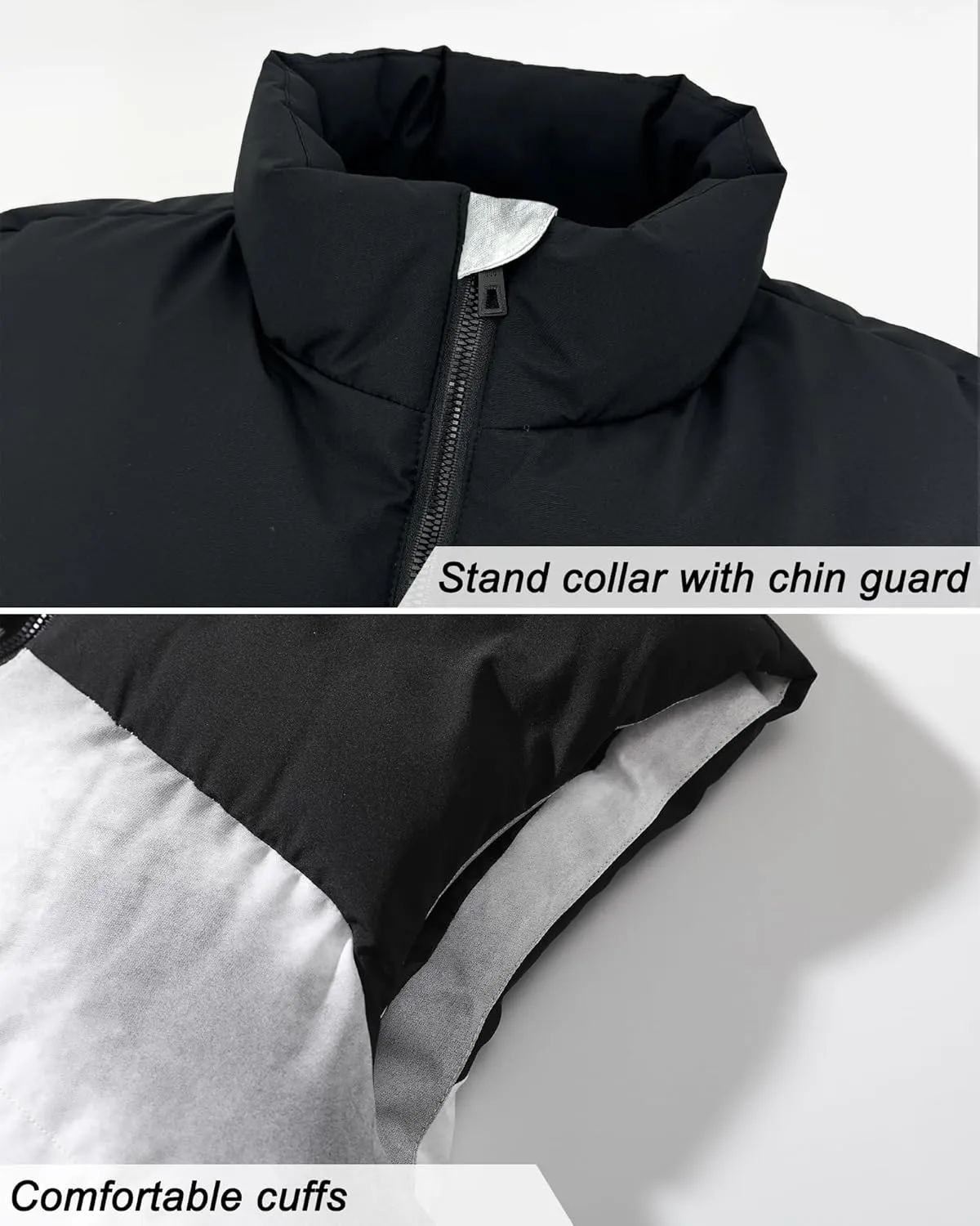 Men's Quilted Puffer Vest Sleeveless Warm Jacket Winter Water-Resistant Outdoor Puffy Vest Sizes M to 3XL