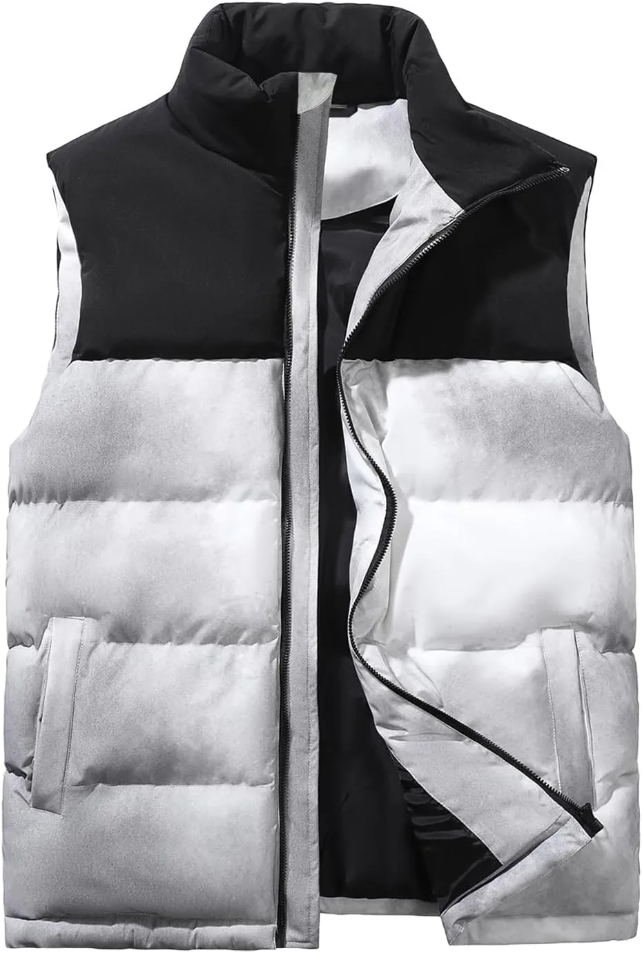 Men's Quilted Puffer Vest Sleeveless Warm Jacket Winter Water-Resistant Outdoor Puffy Vest Sizes M to 3XL