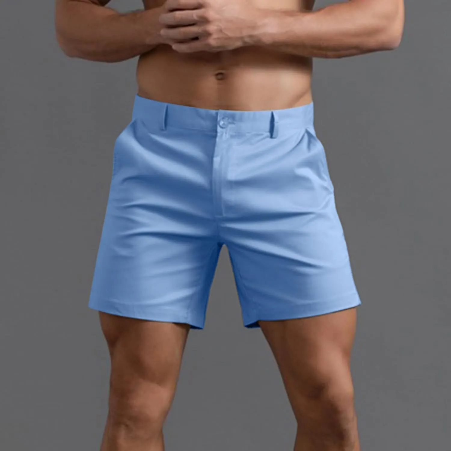 Mens Shorts 6 Inch Inseam Flat Front Summer Casual Stretch Slim fit Golf Chino Short