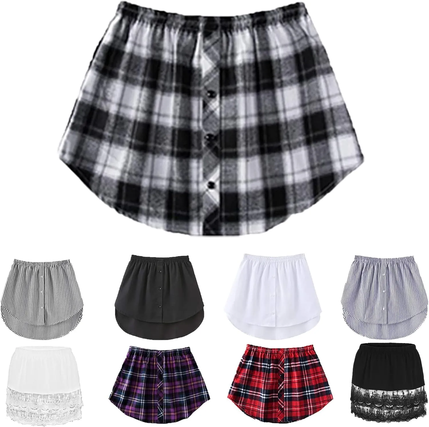 Shirt Extender for Women Layering,Adjustable Shirt Extenders Fake Top Lower Sweep Skirt for Layering