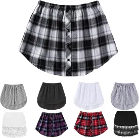 Shirt Extender for Women Layering,Adjustable Shirt Extenders Fake Top Lower Sweep Skirt for Layering