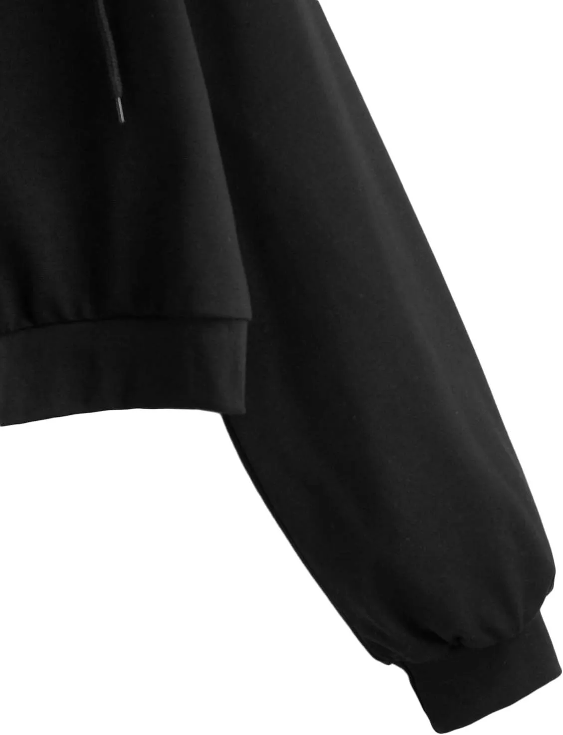 Verdusa Women's Long Sleeve Drop Shoulder Drawstring Crop Hoodie Sweatshirt