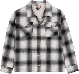ZENTHACE Toddlers and Kids Boys Girls Sherpa Lined Snap Flannel Shirt Jacket,Cozy Plaid Flannel Shacket (Gender-Neutral)